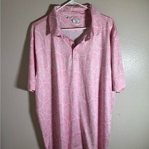 Yatta Men’s Pink Floral-Print Polo Shirt